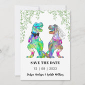 Save The Date Mariage sur le thème des dinosaures (Devant)