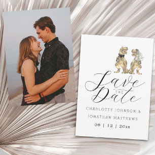 Save The Date Mariage sur le thème des dinosaures drôles