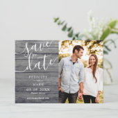 Save The Date Mariage sur mesure avec typographie rustique en bo (Debout devant)