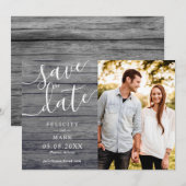 Save The Date Mariage sur mesure avec typographie rustique en bo (Devant / Derrière)