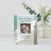 Save The Date Mariage sur une plage panoramique de rêve (Debout devant)