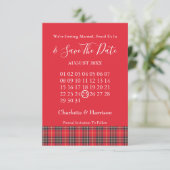 Save The Date Mariage Symboles Celtiques Tartan Écossais (Debout devant)