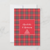 Save The Date Mariage Symboles Celtiques Tartan Écossais (Dos)