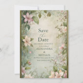 Save The Date Mariage symphonique florale inspiré Art nouveau (Devant)