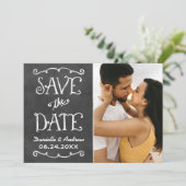 Save The Date Mariage Tableau Noir Photo Panneau Partagé (Debout devant)