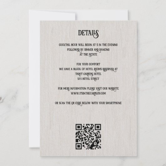 Save The Date Mariage Tarot (Dos)