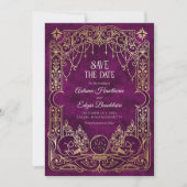 Save The Date Mariage Tarot Halloween Gothique Bourgogne (Devant)