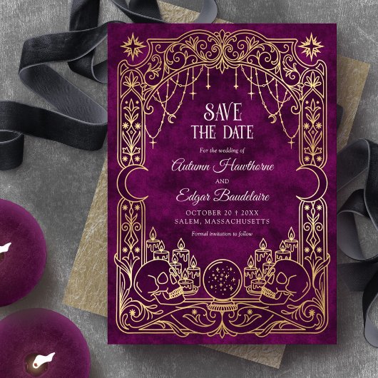 Save The Date Mariage Tarot Halloween Gothique Bourgogne