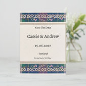 Save The Date Mariage Tartan Thistle (Debout devant)