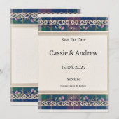 Save The Date Mariage Tartan Thistle (Devant / Derrière)