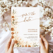 Save The Date Mariage tendance Boho Terracotta Floral QR Code