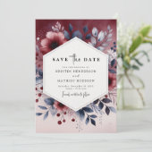 Save The Date Mariage tendance Bourgogne (Debout devant)