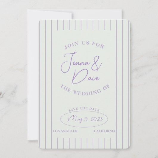 Save The Date Mariage tendance Enregistrer la date Simple et mod (Devant)