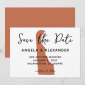 Save The Date Mariage Terracotta Delaware (Devant / Derrière)