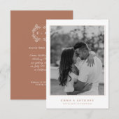 Save The Date Mariage Térracotta Monogramme Élégant (Devant / Derrière)