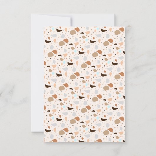 Save The Date Mariage Terrazzo Abstrait Moderne Terreux (Dos)