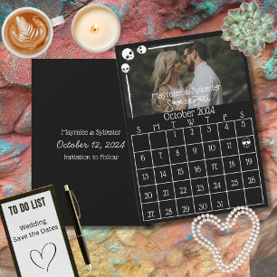 Save The Date Mariage Têtes de Mort Fun Gothique Sombre