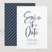 Save The Date Mariage texte manuscrit moderne (Devant / Derrière)