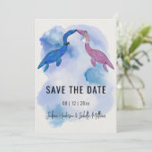 Save The Date Mariage Thème Dinosaure Enregistrer la Date (Debout devant)
