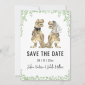 Save The Date Mariage Thème Dinosaure Photo (Devant)