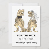 Save The Date Mariage Thème Dinosaure Vert (Devant)