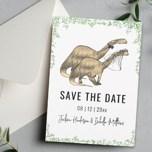 Save The Date Mariage Thème Dinosaure Vert  Enregistrez La Date