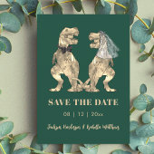 Save The Date Mariage Thème Dinosaures Vert