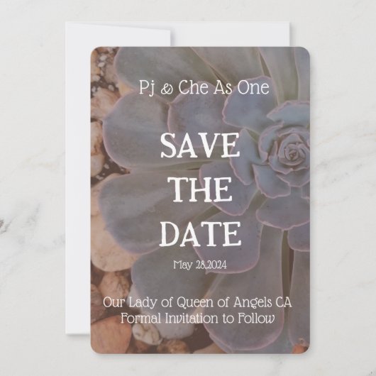 Save The Date Mariage Thème Succulent Enregistrer La Date (Devant)
