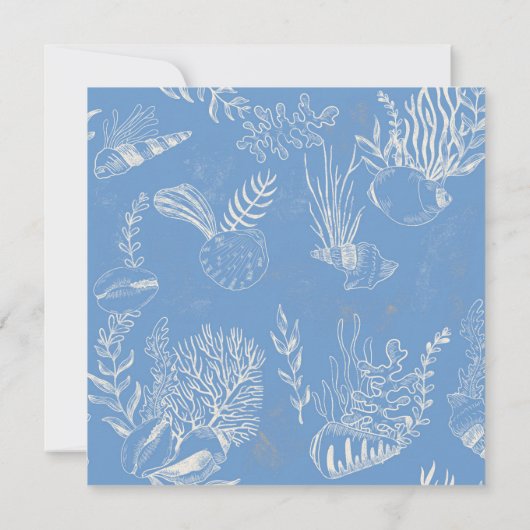 Save The Date Mariage thème Toile Bleue Océan Enregistrer la dat (Dos)