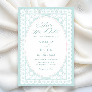 Save The Date Mariage Toile de Jouy vintage