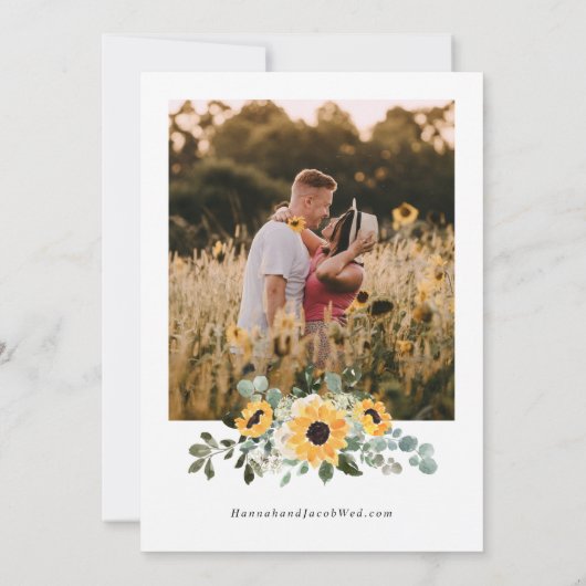 Save The Date Mariage tournesol (Dos)