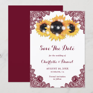 Save The Date Mariage Tournesol Bourguignon Économisez La Date