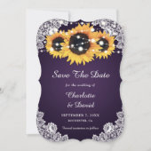 Save The Date Mariage Tournesol Pourpre (Devant)