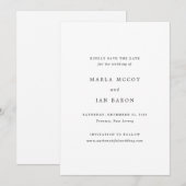 Save The Date Mariage Traditionnel Classique (Devant / Derrière)