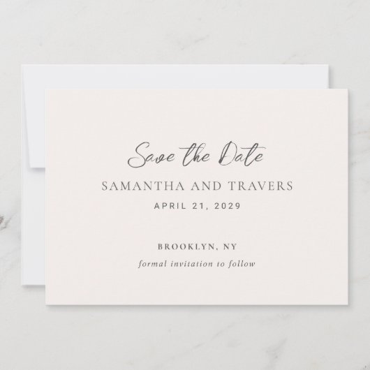 Save The Date Mariage traditionnel gris élégant (Devant)