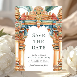 Save The Date Mariage traditionnel sud-indien avec arche complex
