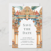 Save The Date Mariage traditionnel sud-indien avec arche complex (Devant)