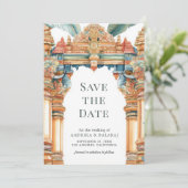 Save The Date Mariage traditionnel sud-indien avec arche complex (Debout devant)