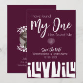 Save The Date Mariage tribal africain de la Bourgogne (Devant / Derrière)