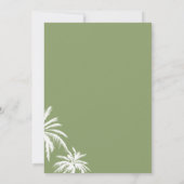 Save The Date mariage tropical au palmier vert  (Dos)