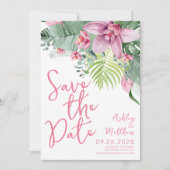 Save The Date Mariage Tropical aux Orchidées (Devant)