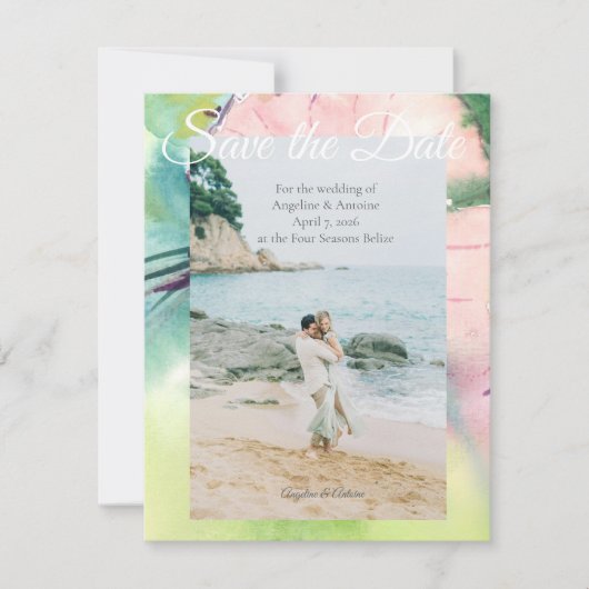 Save The Date Mariage Tropical de Destination (Devant)