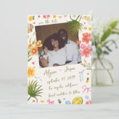 Save The Date Mariage Tropical de l'Île Manuscrite (Debout devant)