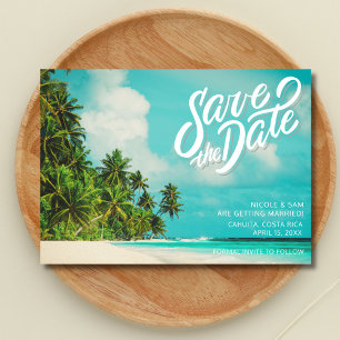 Save The Date Mariage Tropical de Plage à Costa Rica Enregistrer