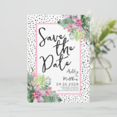 Save The Date Mariage Tropical de script mignon (Debout devant)