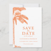 Save The Date Mariage Tropical Elégant Palm Tree (Devant)