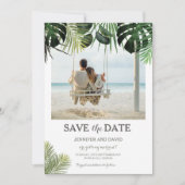 Save The Date Mariage tropical Enregistrer la date Photo Fern Mo (Devant)