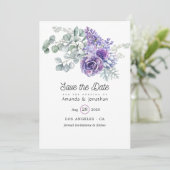 Save The Date Mariage Tropical Eucalyptus Succulents (Debout devant)