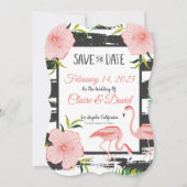 Save The Date Mariage Tropical Flamant Rose (Devant)