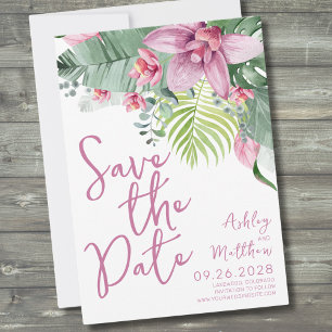 Save The Date Mariage Tropical Fleur Orchidée